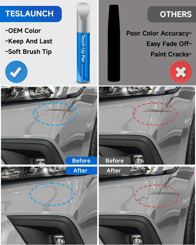RSACET NH-700M Alabaster Silver Metallic Touch Up Paint Compatible with Honda Exact Match Touch Up Paint Car Scratch Repair - Image 2